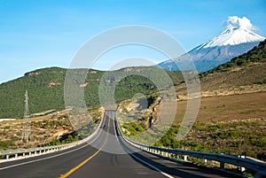 Popocatepetl and the road photo