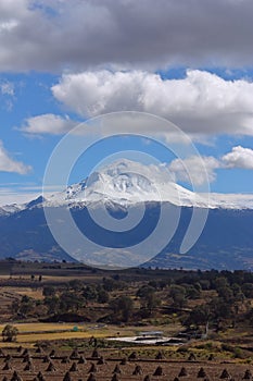 Popocatepetl volcano with clouds, mexico I