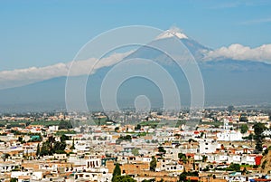 Popocatepetl volcano view from Cholula