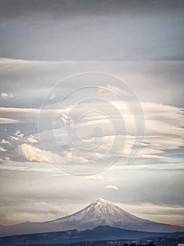 PopocatÃ©petl Under Cloudy Skies Majestic PopocatÃ©petl Peak