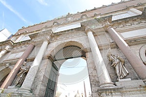 Popolo gate historical building Rome Italy