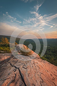 Popolopen Torne mountain at sunset, in the Hudson Valley, New York