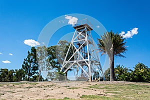 Poppet Head Lookout tower in Bendigo city in Australia