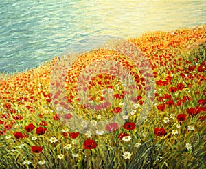 Poppies at the Seashore