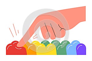 Poppit fidget antistress sensory toy. Hand pop it colorful silicone bubbles. Simple dimple rainbow gadget for active kid