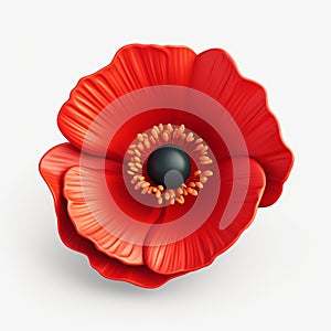 Poppy 3d Icon: Cartoon Clay Material With Nintendo Isometric Spot Light