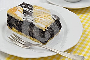 Poppy Cake on white Plate