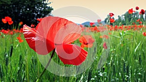 Poppy field photo