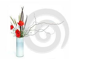 Poppy ikebana photo