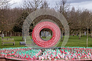 Poppy memorial sculpture at National Arboretum