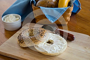 Poppy Seed Bagel with Cream Cheese