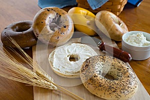 Poppy Seed Bagel with Cream Cheese