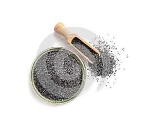 Poppy Seed, Blue Poppyseed Pile, Small Culinary Grains, Tiny Seeds, Oilseed Sprinkles