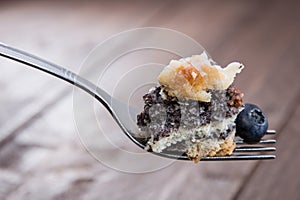 Poppy-Seed Cake on a fork
