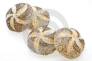 Poppyseed Vienna bread rolls