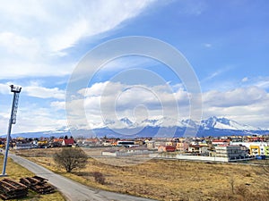 The Poprad city and the beautiful mountains