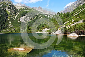 Poprad lake in High Tatras mountains, Slovakia