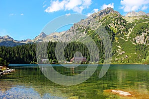 Poprad lake in High Tatras mountains, Slovakia