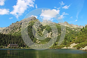 Poprad lake in High Tatras mountains, Slovakia