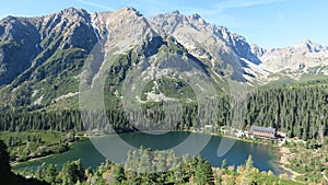 Poprad pleso and Tatra peaks visible from the back. A popular pl