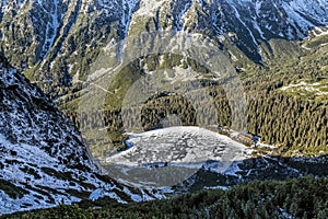 Popradské pleso s chatou, Vysoké Tatry, Slovensko