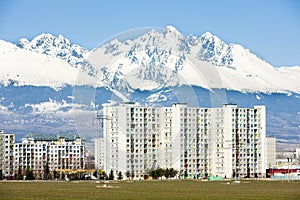 Poprad with Vysoke Tatry & x28;High Tatras& x29; at background, Slovakia