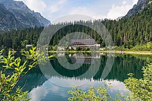 Popradske mountain lake in High Tatras, Slovakia