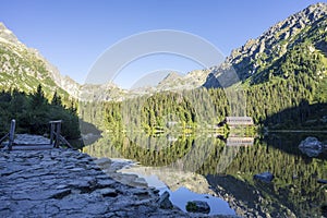 Popradske pleso beautiful mountain lake in Slovakia