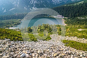 The Popradske pleso, mountain lake in High Tatras National Park