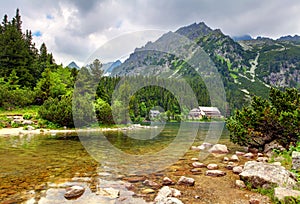 Popradske pleso - Slovakia mountain landscape at summer