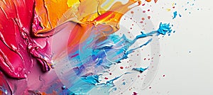 Pops of Color abstract background theme, vibrant colors, white background
