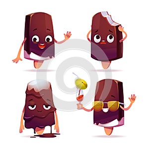 Popsicle ice cream character, funny eskimo pie