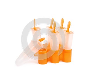 Popsicle ice lolly form molds isolated