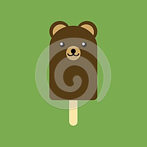 Popsicle in the shape of a brown bear