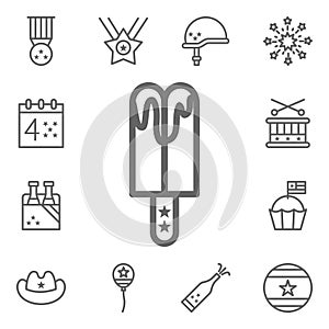 Popsicle, USA icon. 4th of July icons universal set for web and mobile