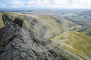 Looking down Sharp Edge, Lake District