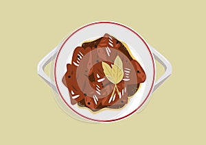 Popular Adobo dish of the Philippines cooked using mainly with vinegar and soy sauce. Editable Clip Art.