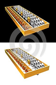 Popular ancient abacus or calculator.3d illustration.