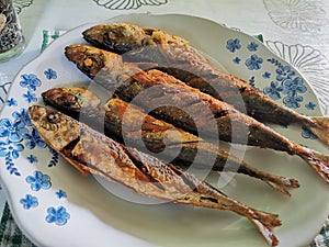 Popular asian food, fried basung fish.