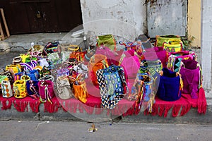 Cartagena, Colombia, Colombian souvenir bags. photo