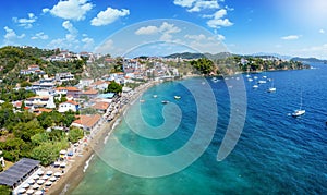 The popular beach of Megali Ammos, Skiathos island