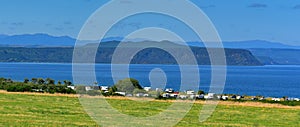 A popular camping site at Lake Taupo, New Zealand