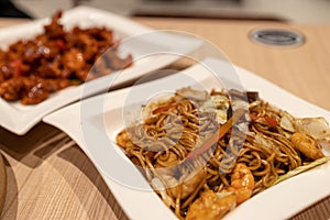 Popular chinese food Seafood Fried noodle