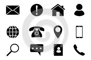 Popular contact icons vector set for business.
