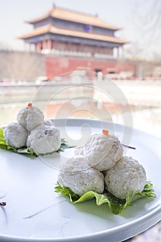 Popular dessert in Beijing and view of Forbidden City