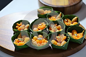 Popular desserts in Thailand called Thong Yip Thong Yod and Foi Thong Wang look appetizing.