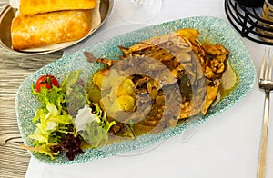 Popular dish of Spanish cuisine is Perdiz a la Toledana photo