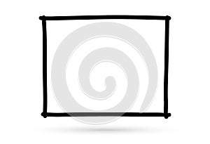 Popular drawing square border frame sign symbol isolated