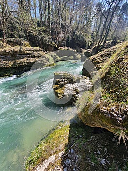 Popular Erlaufklamm in Lower Austria. Austria. Nature and holiday concept.