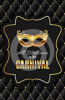 Popular Event Brazil Carnival in South America During Summe. Background With Party Mask. Masquerade Concept. Vect